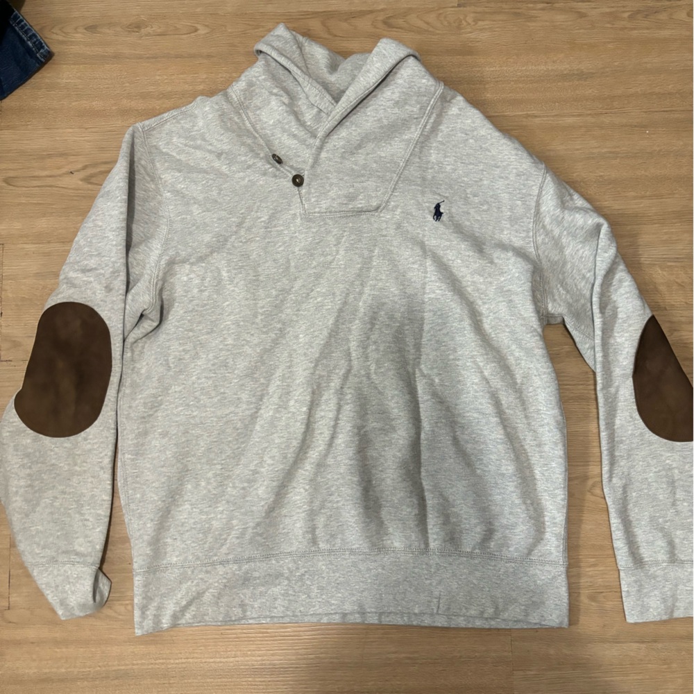 Ralph Lauren Gray Long Sleeve Shirt with Elbow Patches